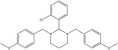 2-(2-chlorophenyl)-1,3-bis[(4-methoxyphenyl)methyl]-1,3-diazinane Struktur