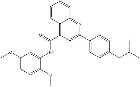 N-(2,5-dimethoxyphenyl)-2-[4-(2-methylpropyl)phenyl]quinoline-4-carboxamide Struktur