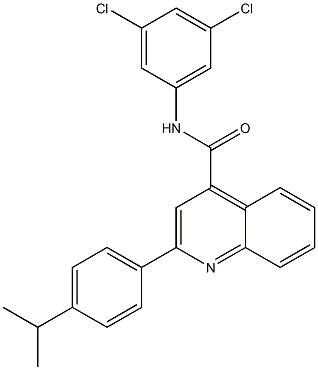 N-(3,5-dichlorophenyl)-2-(4-propan-2-ylphenyl)quinoline-4-carboxamide Struktur