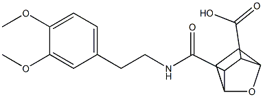 2-[2-(3,4-dimethoxyphenyl)ethylcarbamoyl]-7-oxabicyclo[2.2.1]heptane-3-carboxylic acid Struktur