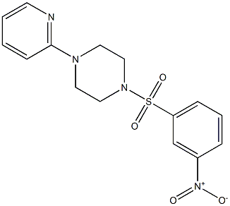 1-(3-nitrophenyl)sulfonyl-4-pyridin-2-ylpiperazine Struktur