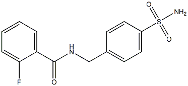 2-fluoro-N-[(4-sulfamoylphenyl)methyl]benzamide Struktur