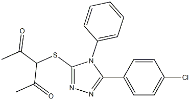 3-[[5-(4-chlorophenyl)-4-phenyl-1,2,4-triazol-3-yl]sulfanyl]pentane-2,4-dione Struktur