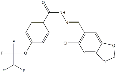 N-[(E)-(6-chloro-1,3-benzodioxol-5-yl)methylideneamino]-4-(1,1,2,2-tetrafluoroethoxy)benzamide Struktur