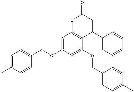 5,7-bis[(4-methylphenyl)methoxy]-4-phenylchromen-2-one Struktur