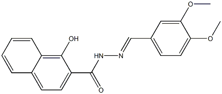 N-[(E)-(3,4-dimethoxyphenyl)methylideneamino]-1-hydroxynaphthalene-2-carboxamide Struktur