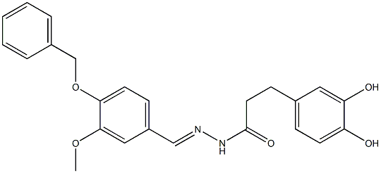 3-(3,4-dihydroxyphenyl)-N-[(E)-(3-methoxy-4-phenylmethoxyphenyl)methylideneamino]propanamide Struktur