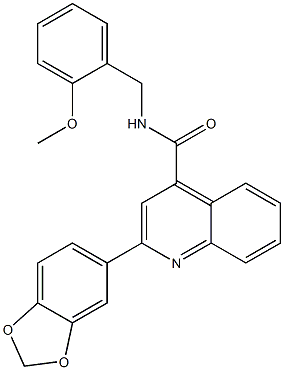 2-(1,3-benzodioxol-5-yl)-N-[(2-methoxyphenyl)methyl]quinoline-4-carboxamide Struktur