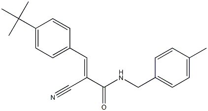 (E)-3-(4-tert-butylphenyl)-2-cyano-N-[(4-methylphenyl)methyl]prop-2-enamide Struktur