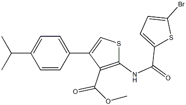 methyl 2-[(5-bromothiophene-2-carbonyl)amino]-4-(4-propan-2-ylphenyl)thiophene-3-carboxylate Struktur