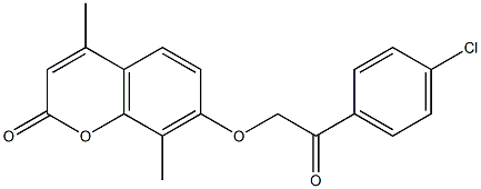 7-[2-(4-chlorophenyl)-2-oxoethoxy]-4,8-dimethylchromen-2-one Struktur