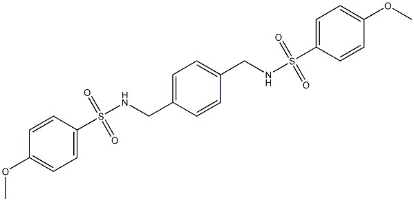 4-methoxy-N-[[4-[[(4-methoxyphenyl)sulfonylamino]methyl]phenyl]methyl]benzenesulfonamide Struktur