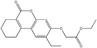 ethyl 2-[(2-ethyl-6-oxo-7,8,9,10-tetrahydrobenzo[c]chromen-3-yl)oxy]acetate Struktur