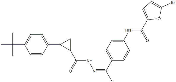 5-bromo-N-[4-[(Z)-N-[[2-(4-tert-butylphenyl)cyclopropanecarbonyl]amino]-C-methylcarbonimidoyl]phenyl]furan-2-carboxamide Struktur