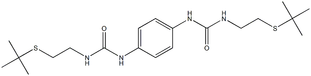 1-(2-tert-butylsulfanylethyl)-3-[4-(2-tert-butylsulfanylethylcarbamoylamino)phenyl]urea Struktur