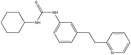 1-cyclohexyl-3-[3-(2-pyridin-2-ylethyl)phenyl]thiourea Struktur