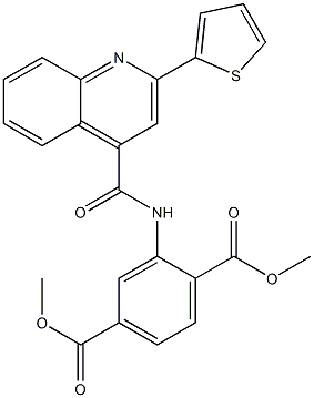 dimethyl 2-[(2-thiophen-2-ylquinoline-4-carbonyl)amino]benzene-1,4-dicarboxylate Struktur