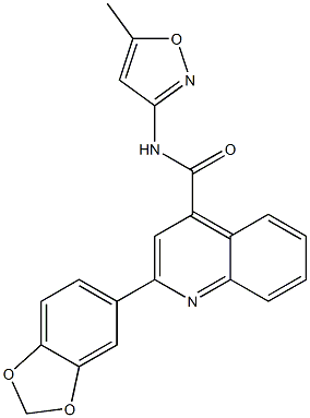 2-(1,3-benzodioxol-5-yl)-N-(5-methyl-1,2-oxazol-3-yl)quinoline-4-carboxamide Struktur