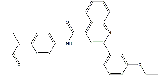 N-[4-[acetyl(methyl)amino]phenyl]-2-(3-ethoxyphenyl)quinoline-4-carboxamide Struktur