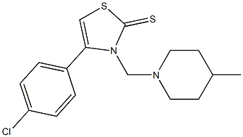 4-(4-chlorophenyl)-3-[(4-methylpiperidin-1-yl)methyl]-1,3-thiazole-2-thione Struktur