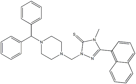 2-[(4-benzhydrylpiperazin-1-yl)methyl]-4-methyl-5-naphthalen-1-yl-1,2,4-triazole-3-thione Struktur