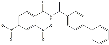 2,4-dinitro-N-[1-(4-phenylphenyl)ethyl]benzamide Struktur