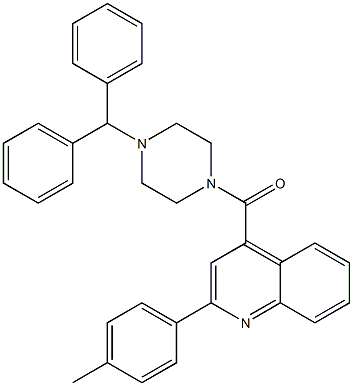 (4-benzhydrylpiperazin-1-yl)-[2-(4-methylphenyl)quinolin-4-yl]methanone Struktur