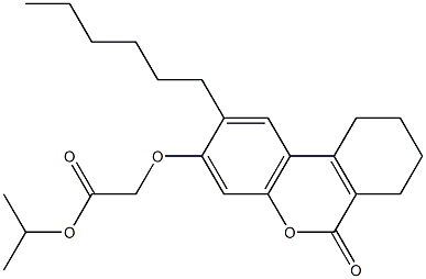 propan-2-yl 2-[(2-hexyl-6-oxo-7,8,9,10-tetrahydrobenzo[c]chromen-3-yl)oxy]acetate Struktur