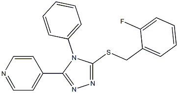 4-[5-[(2-fluorophenyl)methylsulfanyl]-4-phenyl-1,2,4-triazol-3-yl]pyridine Struktur