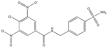 4-chloro-3,5-dinitro-N-[(4-sulfamoylphenyl)methyl]benzamide Struktur