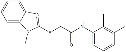 N-(2,3-dimethylphenyl)-2-(1-methylbenzimidazol-2-yl)sulfanylacetamide Struktur