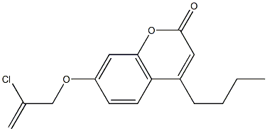 4-butyl-7-(2-chloroprop-2-enoxy)chromen-2-one Struktur