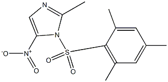 2-methyl-5-nitro-1-(2,4,6-trimethylphenyl)sulfonylimidazole Struktur