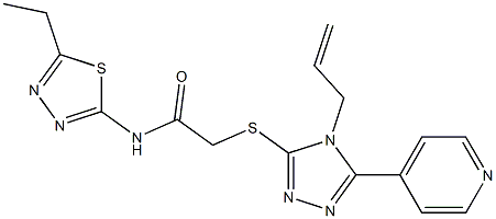 N-(5-ethyl-1,3,4-thiadiazol-2-yl)-2-[(4-prop-2-enyl-5-pyridin-4-yl-1,2,4-triazol-3-yl)sulfanyl]acetamide Struktur