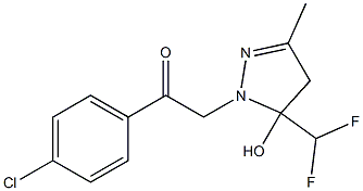 2-(4-chlorophenyl)-1-[5-(difluoromethyl)-5-hydroxy-3-methyl-4H-pyrazol-1-yl]ethanone Struktur