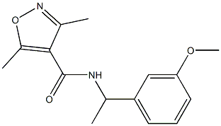 N-[1-(3-methoxyphenyl)ethyl]-3,5-dimethyl-1,2-oxazole-4-carboxamide Struktur