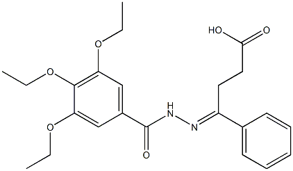 (4E)-4-phenyl-4-[(3,4,5-triethoxybenzoyl)hydrazinylidene]butanoic acid Struktur