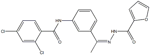 N-[(Z)-1-[3-[(2,4-dichlorobenzoyl)amino]phenyl]ethylideneamino]furan-2-carboxamide Struktur