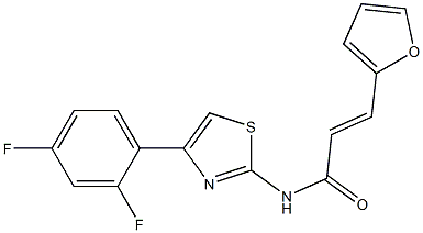 (E)-N-[4-(2,4-difluorophenyl)-1,3-thiazol-2-yl]-3-(furan-2-yl)prop-2-enamide Struktur