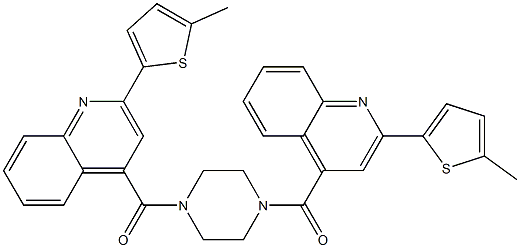 [4-[2-(5-methylthiophen-2-yl)quinoline-4-carbonyl]piperazin-1-yl]-[2-(5-methylthiophen-2-yl)quinolin-4-yl]methanone Struktur