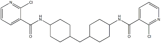 2-chloro-N-[4-[[4-[(2-chloropyridine-3-carbonyl)amino]cyclohexyl]methyl]cyclohexyl]pyridine-3-carboxamide Struktur