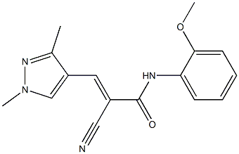 (E)-2-cyano-3-(1,3-dimethylpyrazol-4-yl)-N-(2-methoxyphenyl)prop-2-enamide Struktur