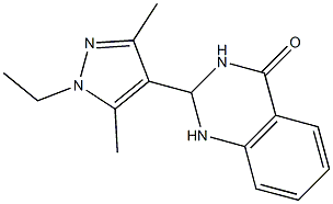 2-(1-ethyl-3,5-dimethylpyrazol-4-yl)-2,3-dihydro-1H-quinazolin-4-one Struktur