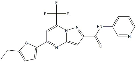 5-(5-ethylthiophen-2-yl)-N-pyridin-3-yl-7-(trifluoromethyl)pyrazolo[1,5-a]pyrimidine-2-carboxamide Struktur