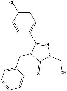 4-benzyl-5-(4-chlorophenyl)-2-(hydroxymethyl)-1,2,4-triazole-3-thione Struktur