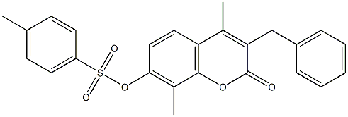 (3-benzyl-4,8-dimethyl-2-oxochromen-7-yl) 4-methylbenzenesulfonate Struktur