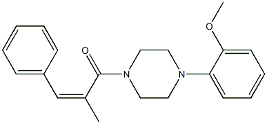 (Z)-1-[4-(2-methoxyphenyl)piperazin-1-yl]-2-methyl-3-phenylprop-2-en-1-one Struktur