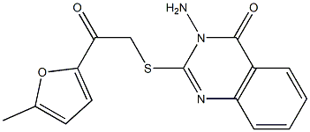 3-amino-2-[2-(5-methylfuran-2-yl)-2-oxoethyl]sulfanylquinazolin-4-one Struktur