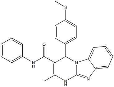 2-methyl-4-(4-methylsulfanylphenyl)-N-phenyl-1,4-dihydropyrimido[1,2-a]benzimidazole-3-carboxamide Struktur