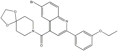 [6-bromo-2-(3-ethoxyphenyl)quinolin-4-yl]-(1,4-dioxa-8-azaspiro[4.5]decan-8-yl)methanone Struktur